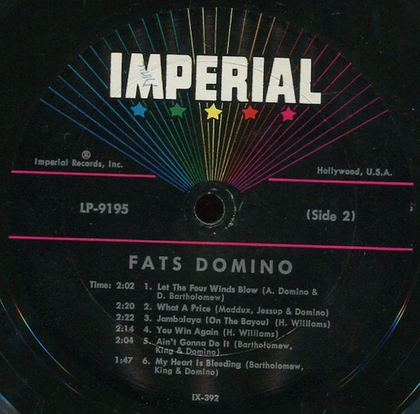 Fats Domino - Million Sellers By Fats (LP, Comp, Mono) (Very Good (VG)) - Image 4