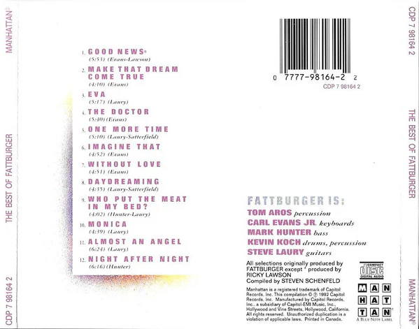 Fattburger - The Best Of Fattburger (CD, Comp) (Very Good Plus (VG+)) - Image 2