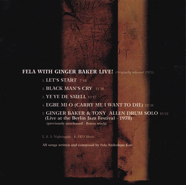 Fela Kuti And Africa 70 With Ginger Baker - Live! (CD, Album, RM) (Very Good Plus (VG+)) - Image 5
