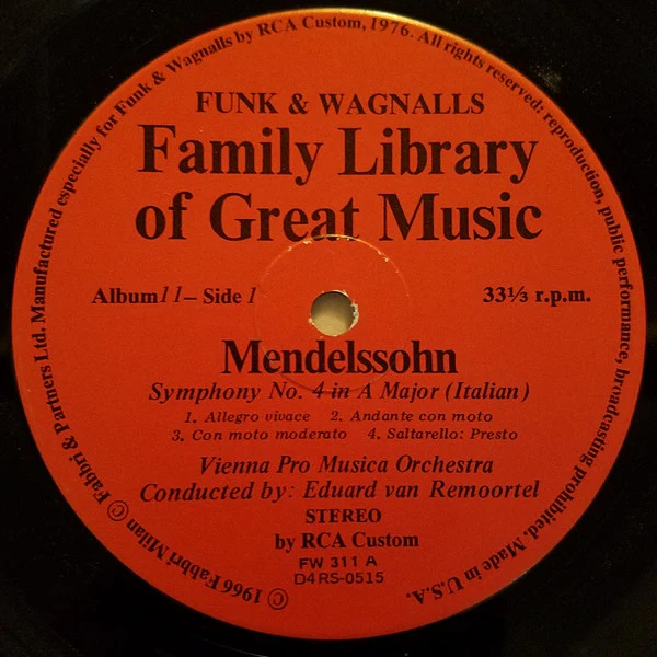 Felix Mendelssohn-Bartholdy - The Italian - Fourth Symphony / Music From A Midsummer Night's Dream (LP, Album) (Very Good Plus (VG+)) - Image 3