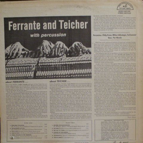 Ferrante & Teicher - Ferrante & Teicher With Percussion (LP, Album) (Very Good Plus (VG+)) - Image 3