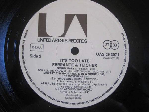Ferrante & Teicher - It's Too Late (LP, Album) (Very Good Plus (VG+)) - Image 4
