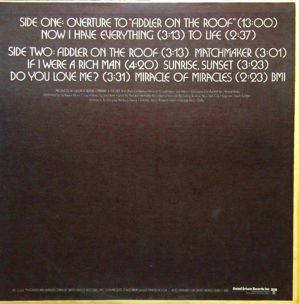 Ferrante & Teicher - Play Music From "Fiddler On The Roof" (LP, Album) (Very Good Plus (VG+)) - Image 2