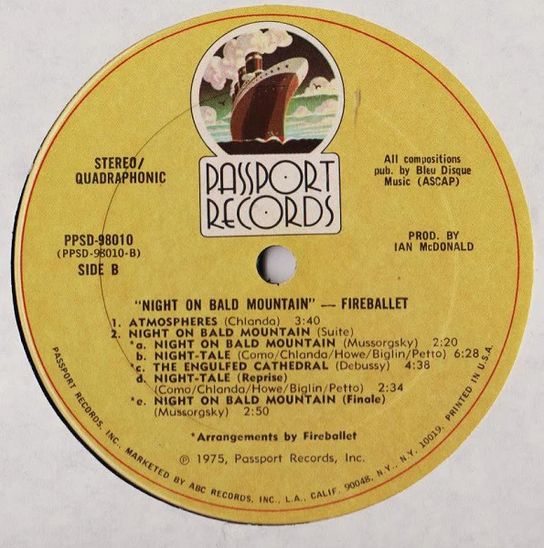 Fireballet - Night On Bald Mountain (LP, Album, Quad, Ter) (Good Plus (G+)) - Image 4