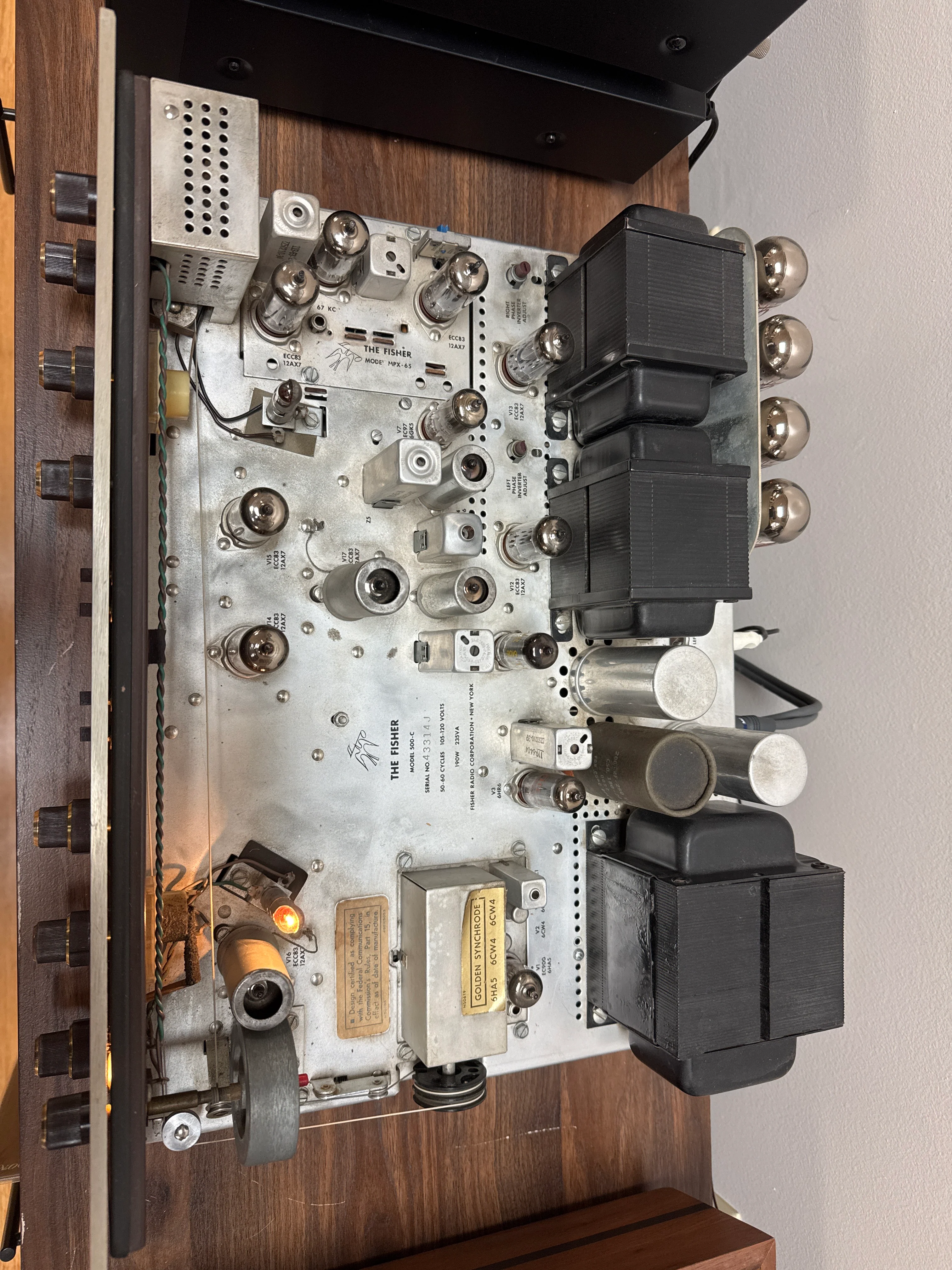 Fisher 500C Tube Receiver - Fully Restored & Recapped - Designer Hardwood Case - Image 6