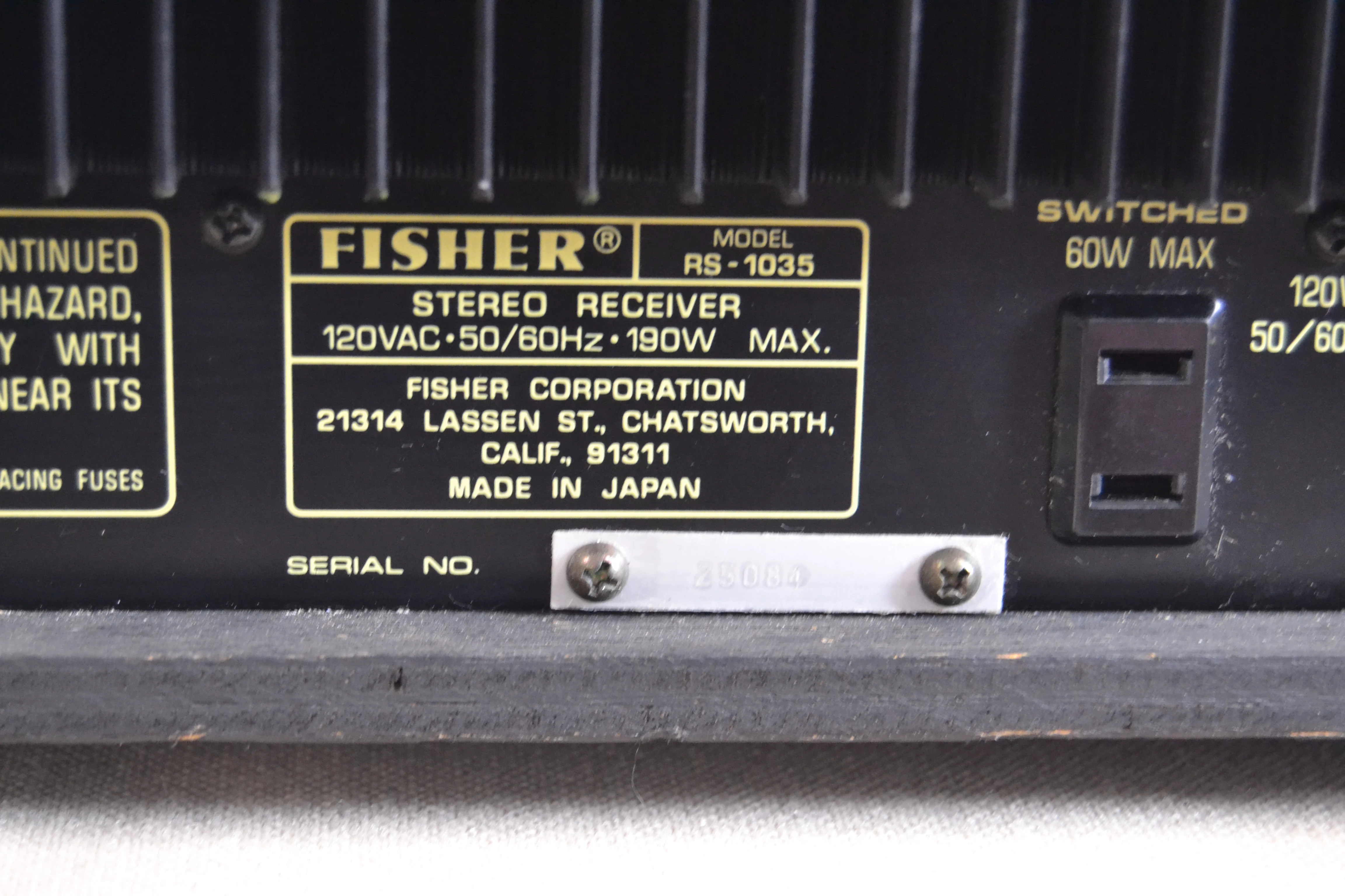 Fisher RS-1035 Stereo Receiver * 35W RMS * 1977 - Image 11