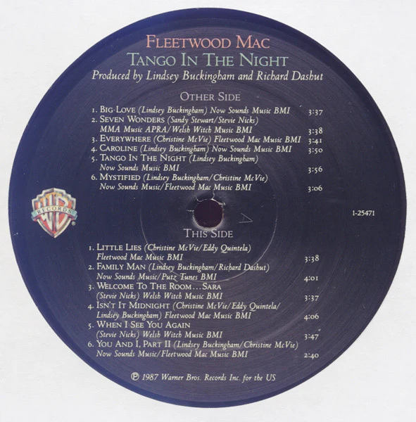 Fleetwood Mac - Tango In The Night (LP, Album, All) (Very Good (VG)) - Image 3