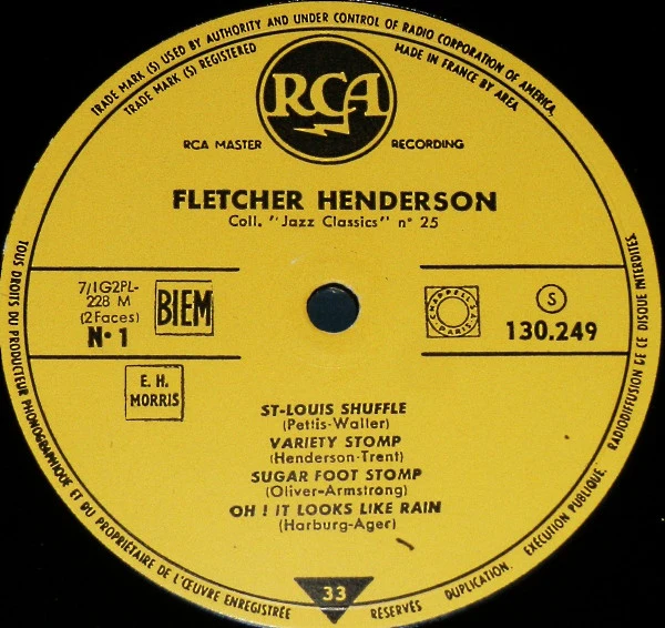 Fletcher Henderson - Fletcher Henderson Vol. 1 (10", Comp, Mono, RE) (Near Mint (NM or M-)) - Image 3
