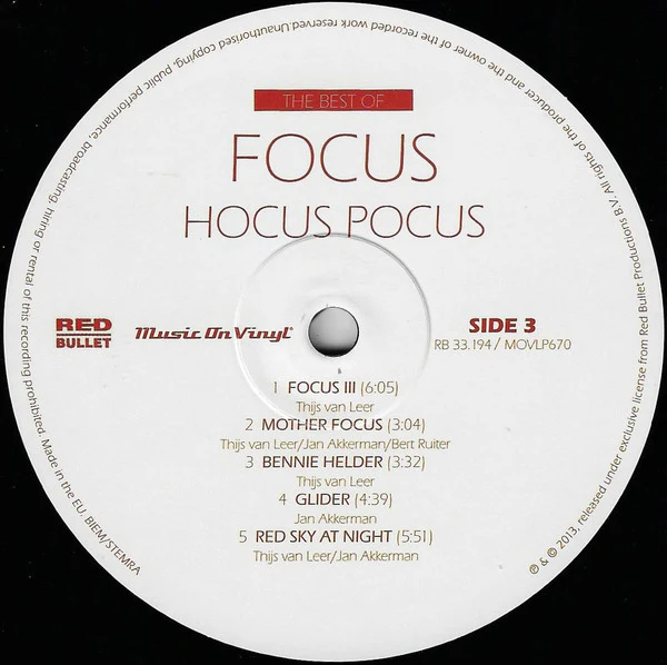 Focus - Hocus Pocus - The Best Of Focus (2xLP, Comp, RE, RM, 180) NEW & SEALED - Image 5