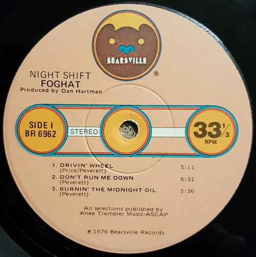 Foghat - Night Shift (LP, Album, Win) (Near Mint (NM or M-)) - Image 3