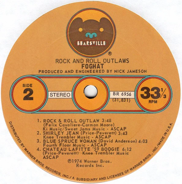 Foghat - Rock And Roll Outlaws (LP, Album, Ter) (Very Good Plus (VG+)) - Image 4