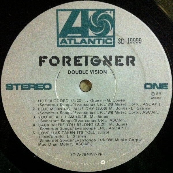 Foreigner - Double Vision (LP, Album, PR ) (Near Mint (NM or M-)) - Image 3