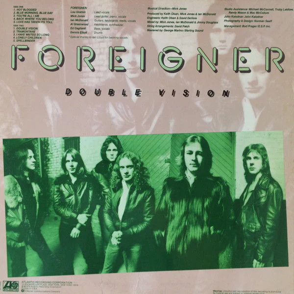 Foreigner - Double Vision (LP, Album, Pre) (Very Good Plus (VG+)) - Image 2