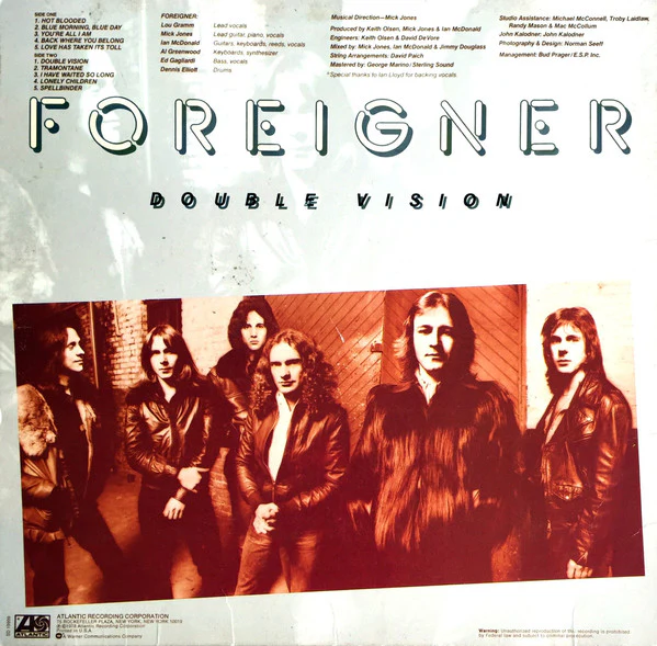 Foreigner - Double Vision (LP, Album, RP, PR ) (Very Good Plus (VG+)) - Image 2