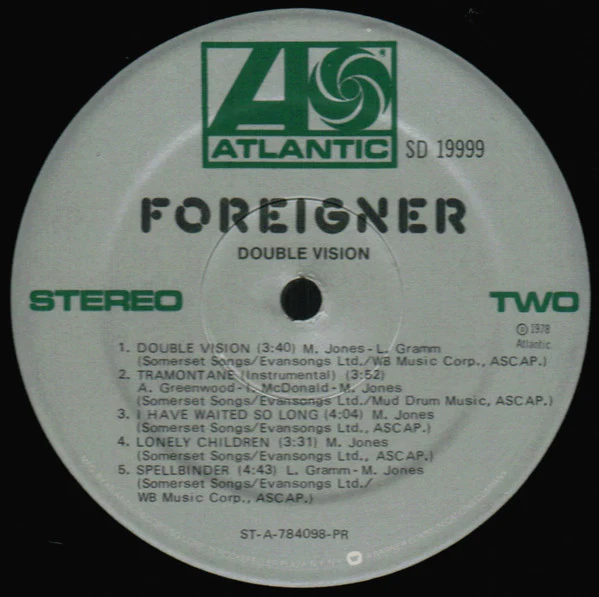 Foreigner - Double Vision (LP, Album, RP, PR ) (Very Good Plus (VG+)) - Image 4
