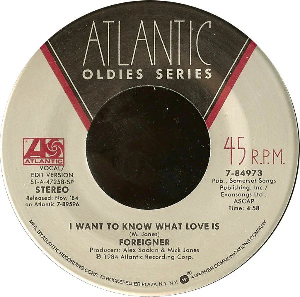 Foreigner - I Want To Know What Love Is / That Was Yesterday (7") (Near Mint (NM or M-))