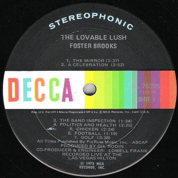 Foster Brooks - The Lovable Lush (LP, Album) (Very Good Plus (VG+)) - Image 3