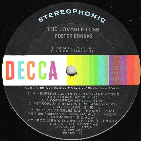 Foster Brooks - The Lovable Lush (LP, Album) (Very Good Plus (VG+)) - Image 4