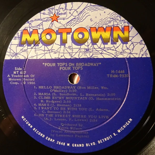 Four Tops - On Broadway (LP, Album, Mono) (Very Good (VG)) - Image 3
