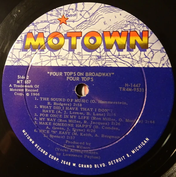 Four Tops - On Broadway (LP, Album, Mono) (Very Good (VG)) - Image 4