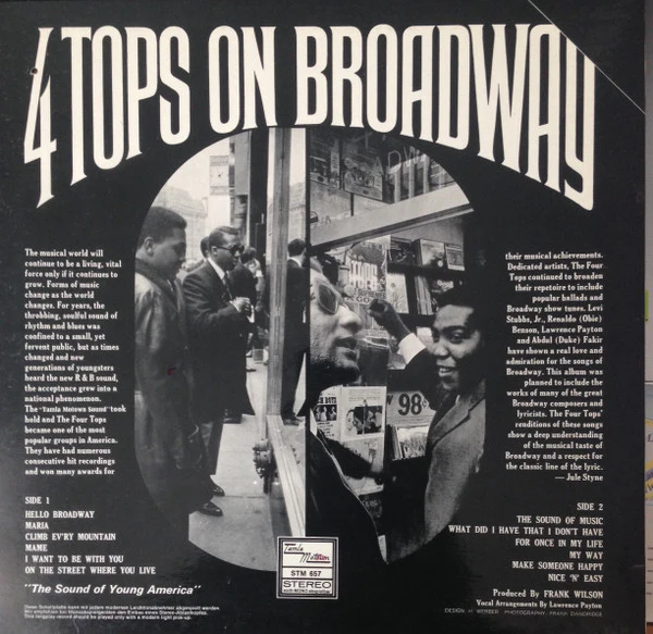 Four Tops - On Broadway (LP, Album) (Very Good (VG)) - Image 2
