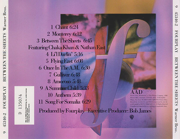 Fourplay - Between The Sheets (CD, Album, Club) (Very Good Plus (VG+)) - Image 2