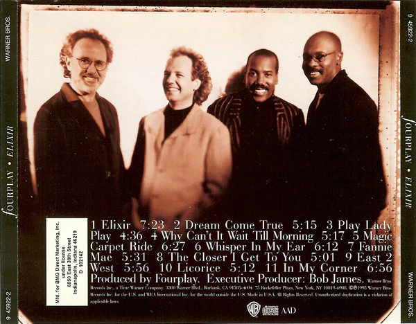 Fourplay - Elixir (CD, Album, Club) (Near Mint (NM or M-)) - Image 2