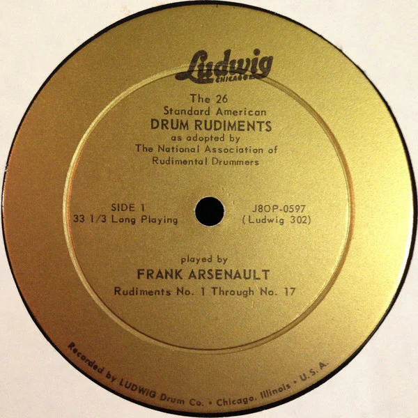 Frank Arsenault - Wm. F. Ludwig Presents The 26 Standard American Drum Rudiments And Selected Solos (LP) (Near Mint (NM or M-)) - Image 3