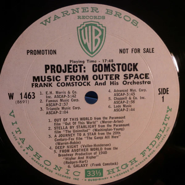 Frank Comstock - Music From Outer Space (LP, Album, Promo) (Good Plus (G+)) - Image 3