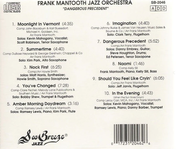 Frank Mantooth - Dangerous Precedent (CD) (Very Good Plus (VG+)) - Image 2