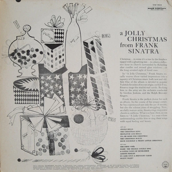 Frank Sinatra - A Jolly Christmas From Frank Sinatra (LP, Album, RE, Scr) (Very Good (VG)) - Image 2