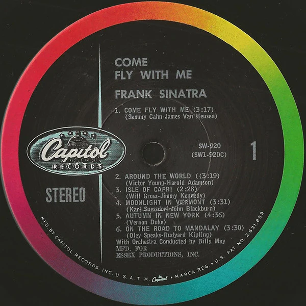 Frank Sinatra - Come Fly With Me (LP, Album, RE, Los) (Near Mint (NM or M-)) - Image 3