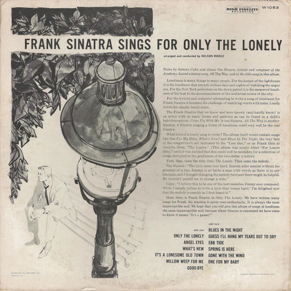 Frank Sinatra - Frank Sinatra Sings For Only The Lonely (LP, Album, Mono, RE) (Very Good Plus (VG+)) - Image 2