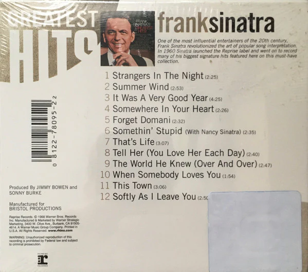Frank Sinatra - Frank Sinatra's Greatest Hits! (CD, Comp) (Near Mint (NM or M-)) - Image 2