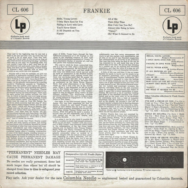 Frank Sinatra - Frankie (LP, Album, Comp, Mono, RP) (Very Good Plus (VG+)) - Image 2