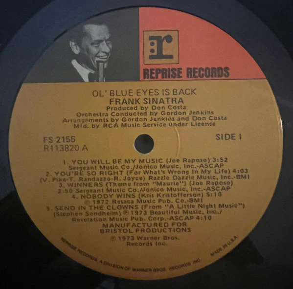 Frank Sinatra - Ol' Blue Eyes Is Back (LP, Album, Club) (Very Good Plus (VG+)) - Image 3
