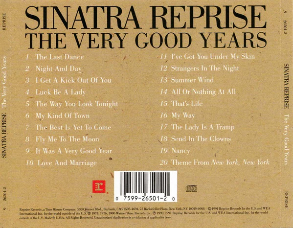 Frank Sinatra - Sinatra Reprise: The Very Good Years (CD, Comp, RE, Com) (Very Good Plus (VG+)) - Image 2