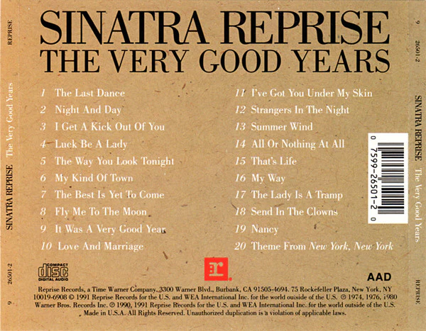 Frank Sinatra - Sinatra Reprise: The Very Good Years (CD, Comp, SRC) (Near Mint (NM or M-)) - Image 2