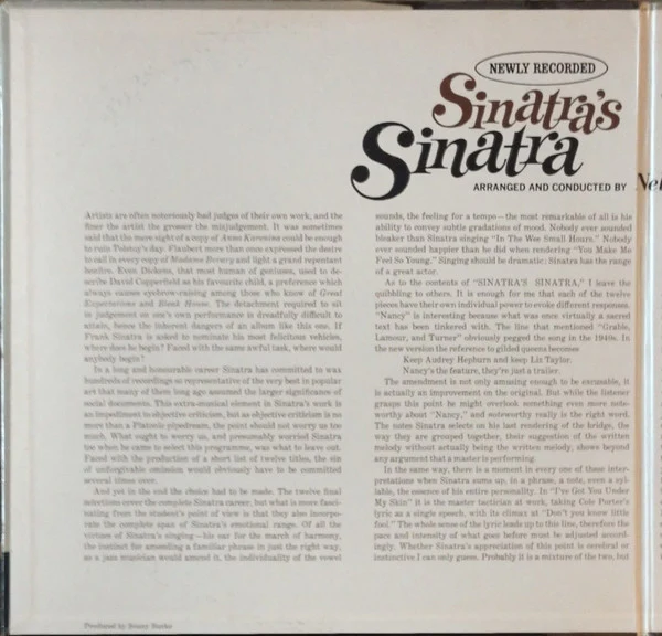 Frank Sinatra - Sinatra's Sinatra (LP, Album, Mono, Gat) (Very Good Plus (VG+)) - Image 3
