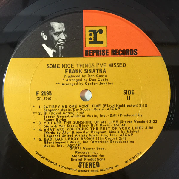 Frank Sinatra - Some Nice Things I've Missed (LP, Album) (Good Plus (G+)) - Image 4