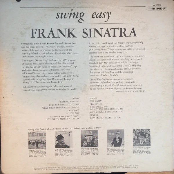 Frank Sinatra - Swing Easy (LP, Album, Mono, RE, Scr) (Near Mint (NM or M-)) - Image 2
