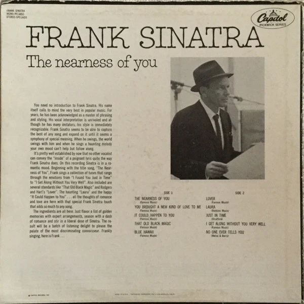 Frank Sinatra - The Nearness Of You (LP, Comp, Scr) (Very Good (VG)) - Image 2