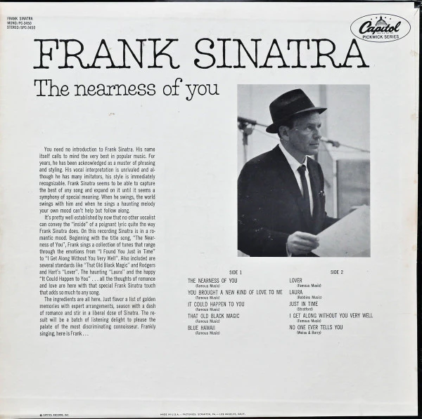 Frank Sinatra - The Nearness Of You (LP, Comp, Scr) (Very Good (VG)) - Image 2