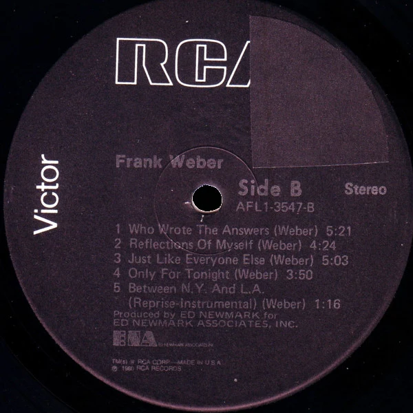 Frank Weber  - Frank Weber (LP, Ind) (Very Good Plus (VG+)) - Image 5