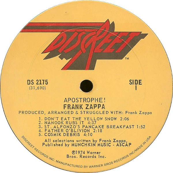 Frank Zappa - Apostrophe (') (LP, Album, SXT) (Near Mint (NM or M-)) - Image 3