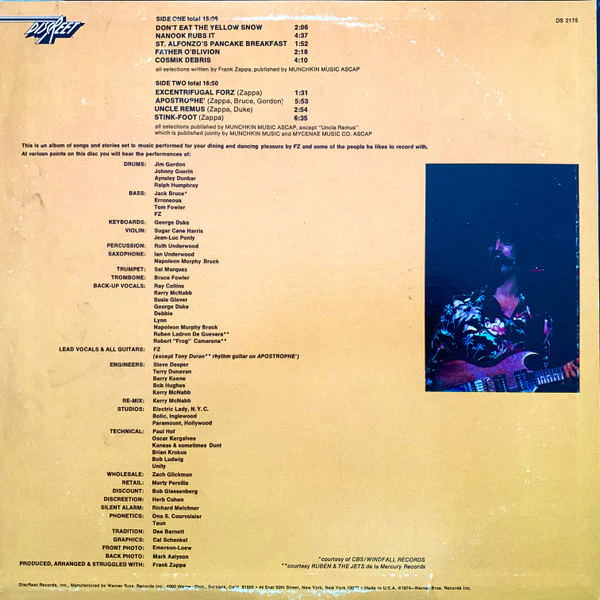 Frank Zappa - Apostrophe (') (LP, Album, SXT) (Very Good (VG)) - Image 2