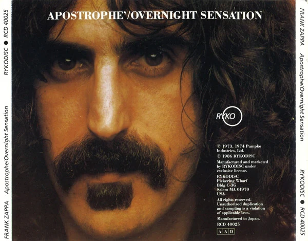 Frank Zappa - Apostrophe' / Overnite Sensation (CD, Comp) (Near Mint (NM or M-)) - Image 2