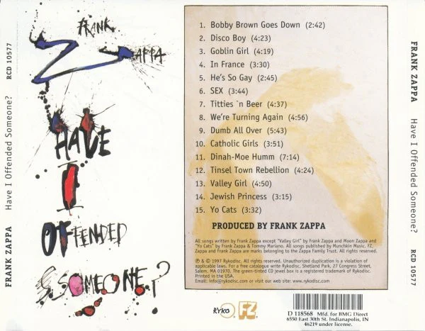 Frank Zappa - Have I Offended Someone? (CD, Comp, Club, Cin) (Very Good Plus (VG+)) - Image 2