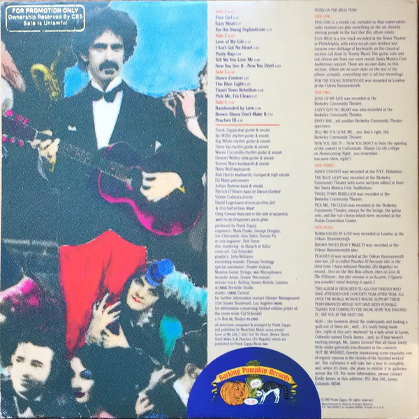 Frank Zappa - Tinsel Town Rebellion (2xLP, Album, San) (Very Good Plus (VG+)) - Image 4