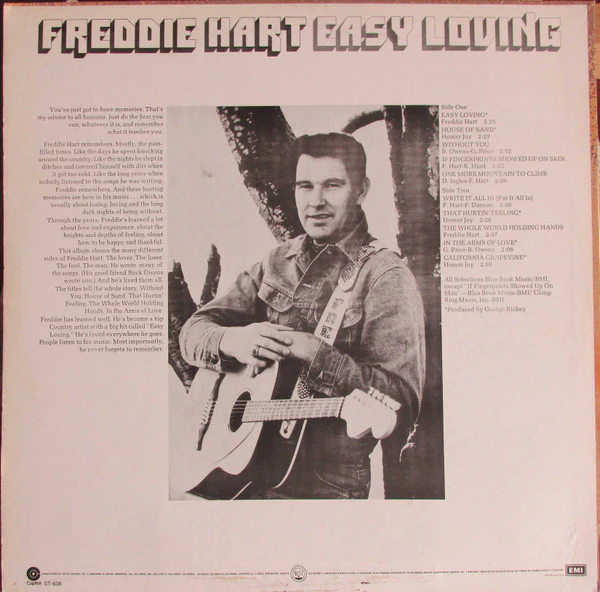 Freddie Hart - Easy Loving (LP, Album, RE, Win) (Very Good Plus (VG+)) - Image 2